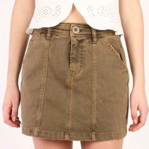 We the Free Lennox Seamed Mini Skirt Antique Brass Distressed Festival Boho 31